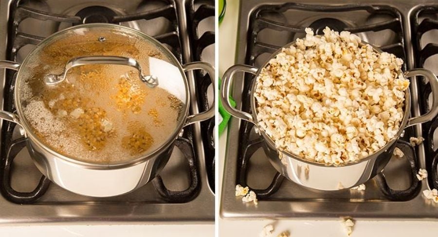 Paso a paso para preparar Palomitas con caramelo en casa