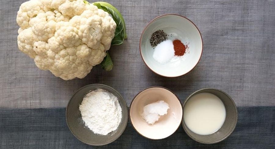 Ingredientes para preparar Nuggets de coliflor
