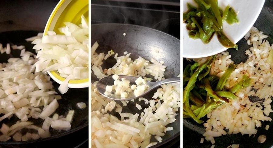 Paso a paso para preparar rajas con crema y queso