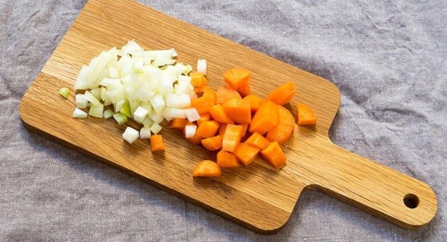 Picadillo de cebolla y zanahoria