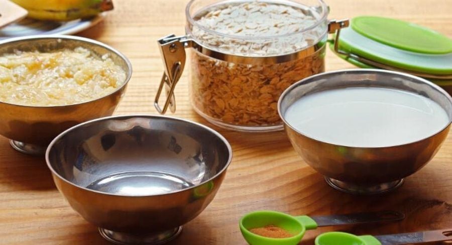 Ingredientes para preparar Pancakes bajos en calorías y saludables