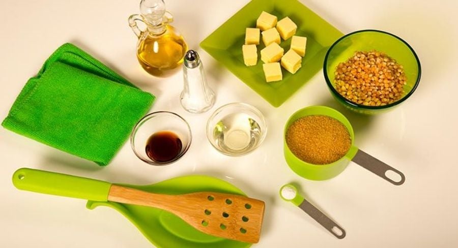Ingredientes para preparar Palomitas con caramelo en casa