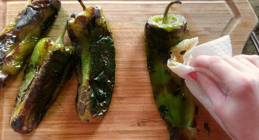 Chiles poblanos asados