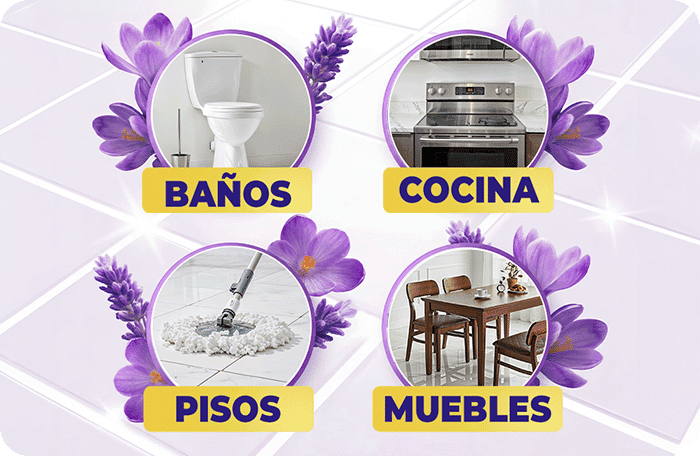 Limpia polvo, mugre, grasa y sarro fácil y rápido. Deja tu casa con un aroma fresco y de larga duración